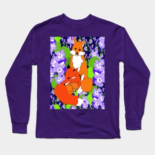 FOX FAMILY AND VIOLETS Long Sleeve T-Shirt